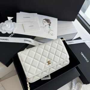 Chanel Woc Replica Bags White Leather Grain Size 19cm (2)