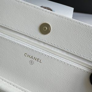 Chanel Woc Replica Bags White Leather Grain Size 19cm (2)