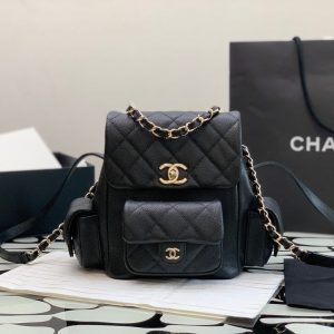 Chanel Women's Backpack Like Auth Black 21.5x19 (2)