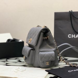 Chanel Women's Gray Backpack Like Auth 21.5x19 (2)