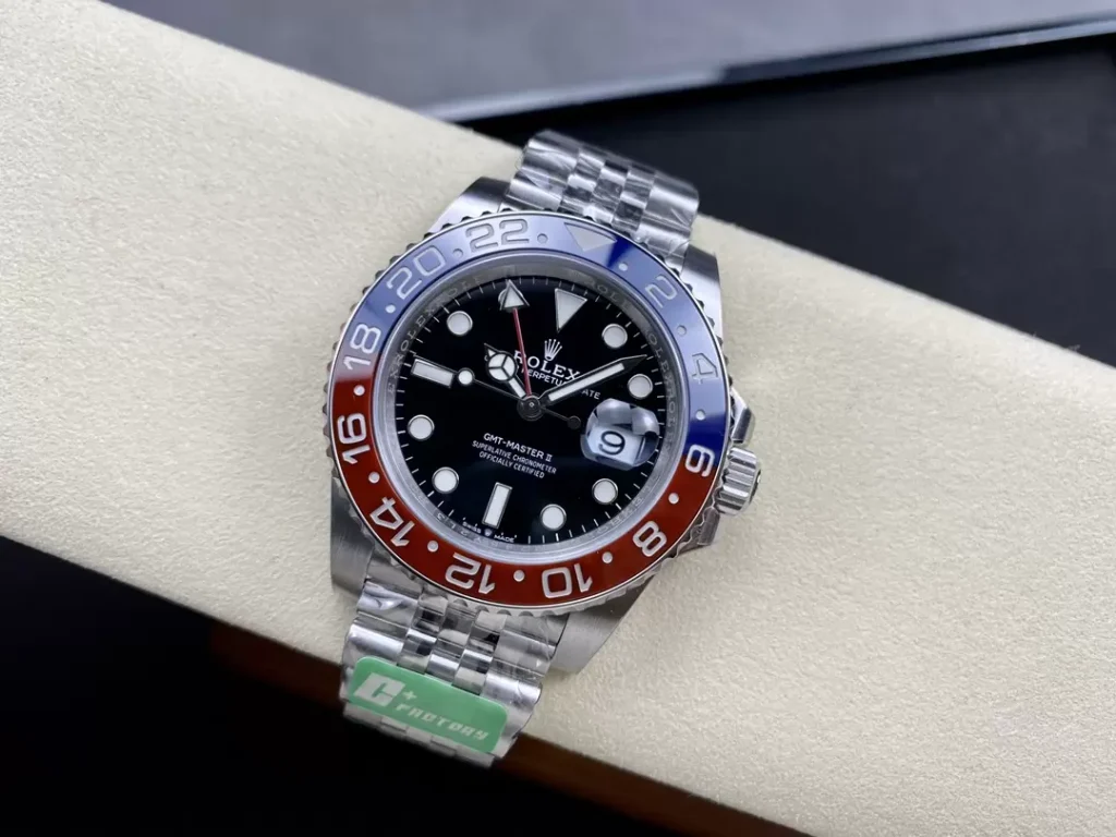 Comparing Rolex GMT Master II Pepsi Replica Watch and Real (1)