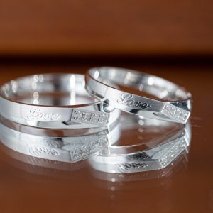 Couple Rings Of Love Custom Natural Diamonds White Gold 18k (2)