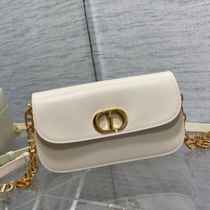 Dior 30 Montaigne Avenue Replica Bags White Slippy Skin 22.5x12 (2)