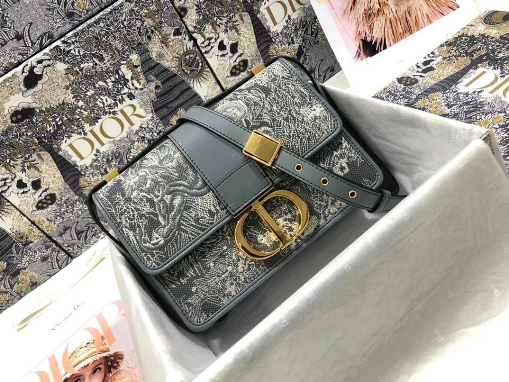 Dior 30 Montaigne Replica Bags Gray 24x17x8cm (2)