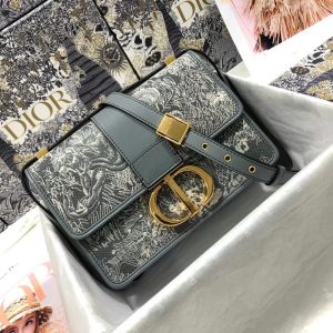 Dior 30 Montaigne Replica Bags Gray 24x17x8cm (2)