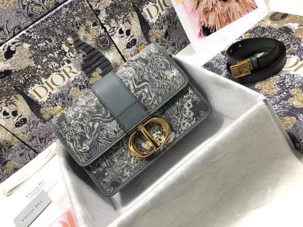 Dior 30 Montaigne Replica Bags Gray 24x17x8cm (2)