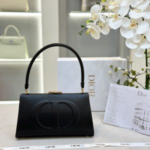 Dior CD Mini Signature Calfskin Replica Bags Black Size 26x14,5x9cm (2)