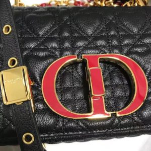 Dior Caro Medium Dioramour Black Replica Bags 20x12x7cm (2)