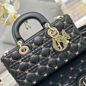 Dior D-Joy Butterfly Replica Bags Black 26cm (2)
