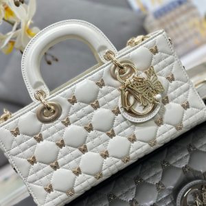 Dior D-Joy Butterfly Replica Bags White 26cm (2)