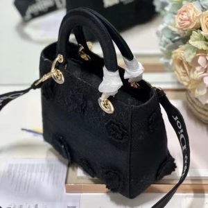 Dior Lace Black Replica Bags Size 24x20x10cm (2)