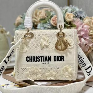 Dior Lace White Replica Bags Size 24x20x10cm (2)