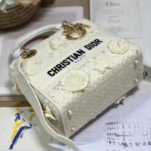 Dior Lace White Replica Bags Size 24x20x10cm (2)