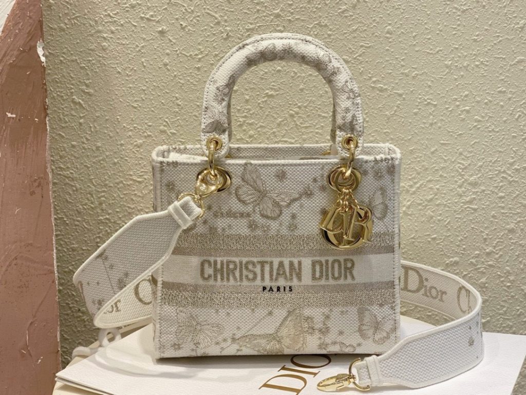 Dior Lady Brocade Embroidery Pattern Replica Bags 24x20x11cm (2)