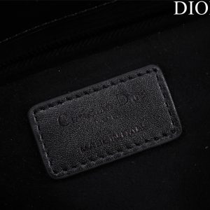 Dior Lady Handbag Black Smooth Leather 24x18cm (2)