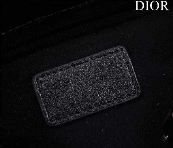 Dior Lady Handbag Black Smooth Leather 24x18cm (2)