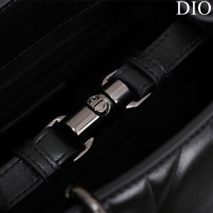 Dior Lady Handbag Black Smooth Leather 24x18cm (2)