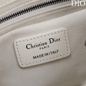 Dior Lady Handbag White Smooth Leather 24x18cm (2)