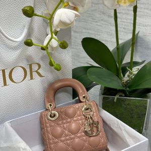 Dior Lady Mini Pink Replica Bags Size 17cm (3)