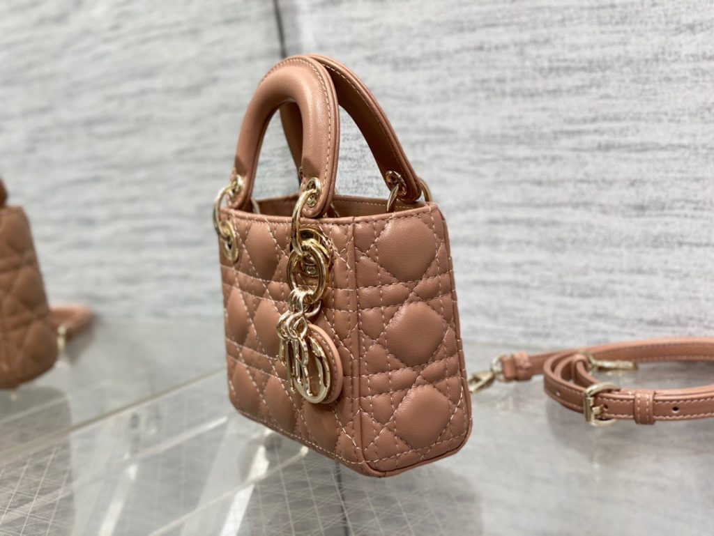 Dior Lady Mini Pink Replica Bags Size 17cm (3)