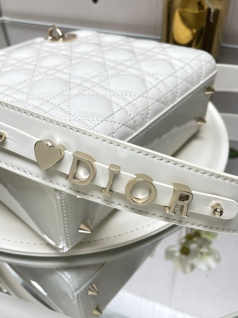 Dior Lady Mini White Replica Bags Size 20cm (2)