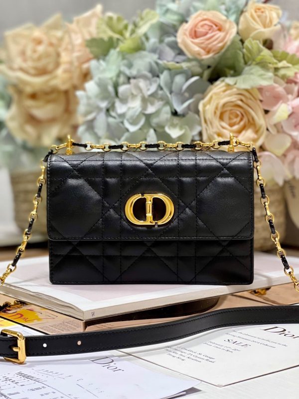 Dior Miss Caro Mini Black Gold Buckle Replica Bags 19x13x5cm (2)