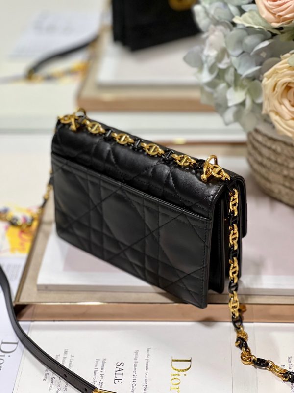 Dior Miss Caro Mini Black Gold Buckle Replica Bags 19x13x5cm (2)