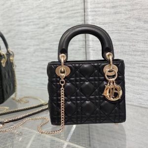 Dior Replica Bags Lady Mini Black Size 17cm (2)