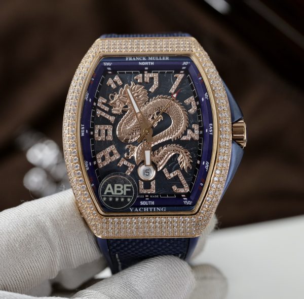 Franck Muller Vanguard Dragon V45 SC DT Blue Dial Rose Gold ABF Factory (10)