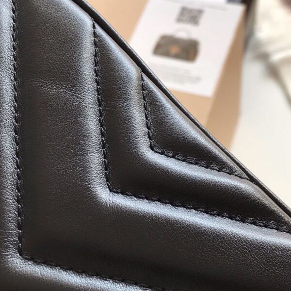 Gucci Marmont Top Handle Black Replica Bags 27cm (2)