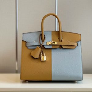 Hermes Birkin Epsom Mix Replica Bags 25cm (5)