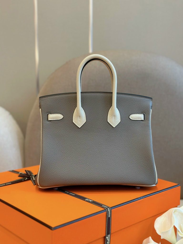 Hermes Birkin Mix PHW Togo Replica Bags Gray Size 25cm (2)