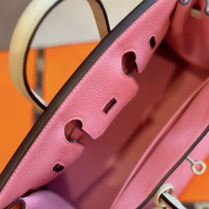 Hermes Birkin Mix Pink PHW Togo Replica Bags Size 25cm (2)
