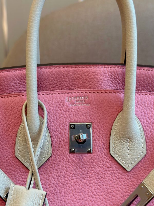 Hermes Birkin Mix Pink PHW Togo Replica Bags Size 25cm (2)