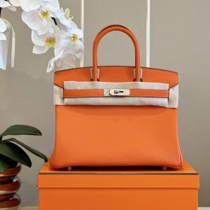 Hermes Birkin PHW Togo Replica Bags Orange Size 30cm (2)