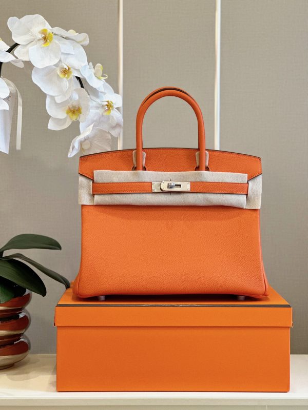 Hermes Birkin PHW Togo Replica Bags Orange Size 30cm (2)