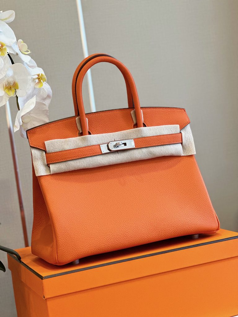 Hermes Birkin PHW Togo Replica Bags Orange Size 30cm (2)