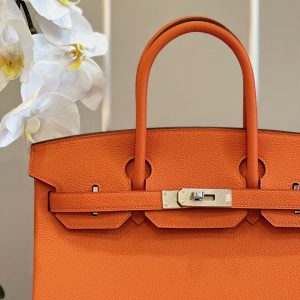 Hermes Birkin PHW Togo Replica Bags Orange Size 30cm (2)