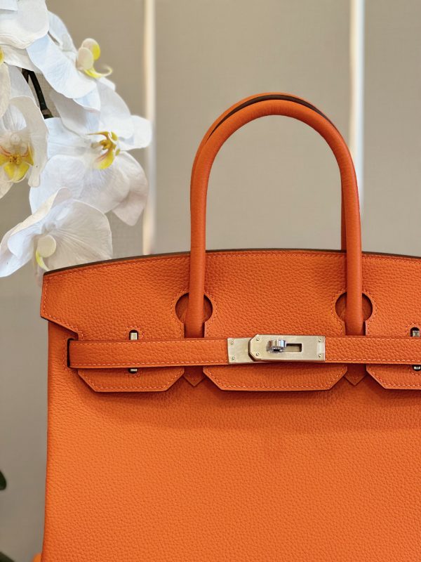 Hermes Birkin PHW Togo Replica Bags Orange Size 30cm (2)