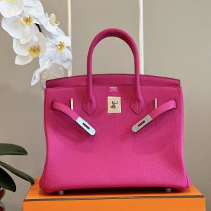 Hermes Birkin PHW Togo Replica Bags Pink Size 30cm (2)