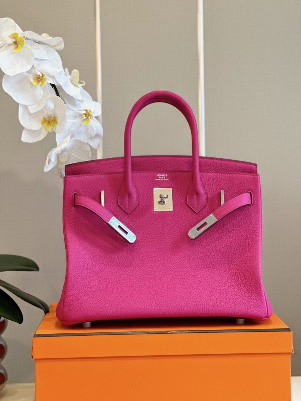 Hermes Birkin PHW Togo Replica Bags Pink Size 30cm (2)