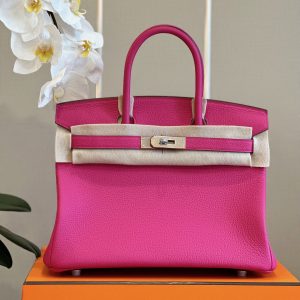 Hermes Birkin PHW Togo Replica Bags Pink Size 30cm (2)