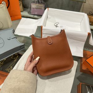 Hermes Evelyne Mini Replica Bags Brown 17cm (2)