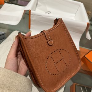 Hermes Evelyne Mini Replica Bags Brown 17cm (2)