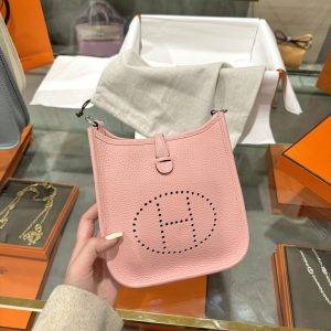Hermes Evelyne Mini Replica Bags Pink 17cm (2)