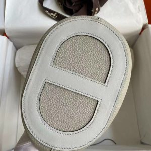 Hermes In The Loop Togo White Replica Bags 18x19,5x12cm (2)