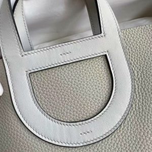 Hermes In The Loop Togo White Replica Bags 18x19,5x12cm (2)