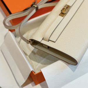 Hermes Kelly Lumpy Skin Replica Bags White 20 (2)