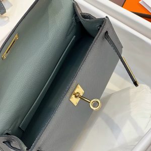 Hermes Kelly Mini K20 Epsom Gray Replica Bags Size 20cm (2)