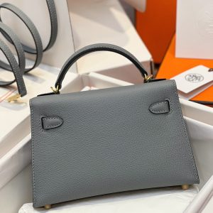 Hermes Kelly Mini K20 Epsom Gray Replica Bags Size 20cm (2)